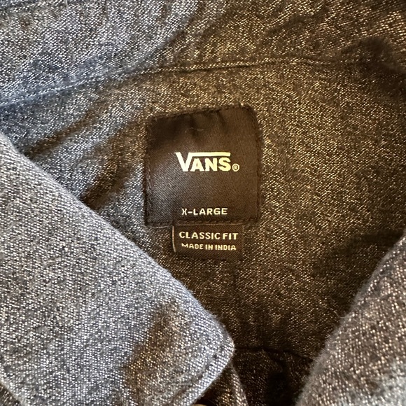 Vans Men’s Classic Fit Long Sleeve Dark Grey Flannel Button Down Size XL - Picture 3 of 3
